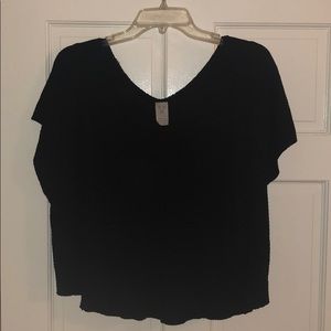 Free people cropped waffle knit short sleeve